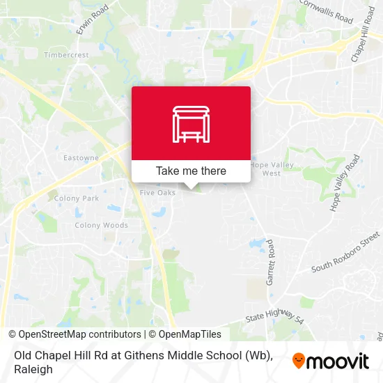 Old Chapel Hill Rd at Githens Middle School (Wb) map