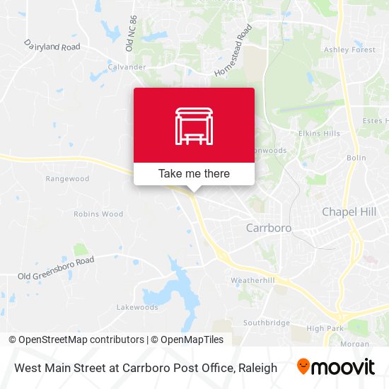Mapa de West Main Street at Carrboro Post Office