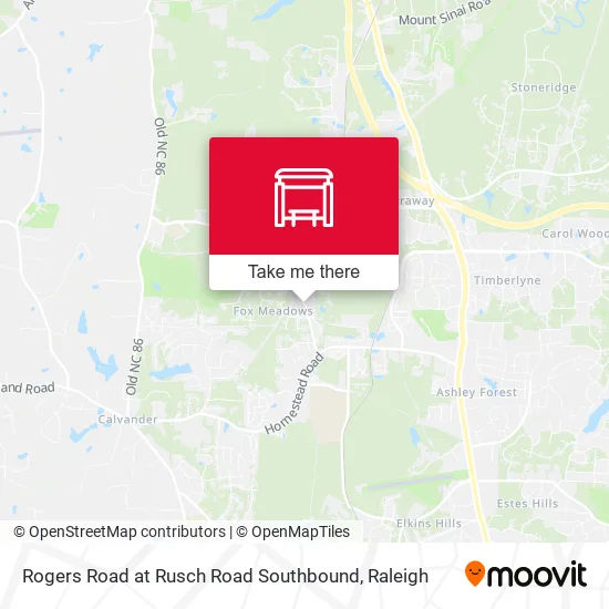 Mapa de Rogers Road at Rusch Road Southbound
