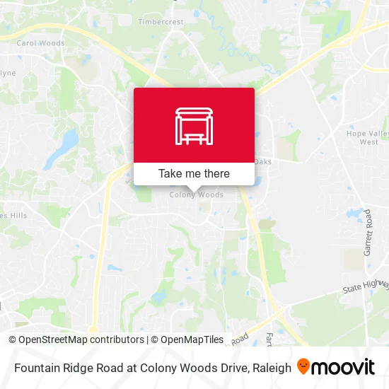 Mapa de Fountain Ridge Road at Colony Woods Drive