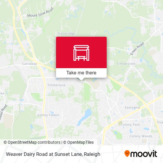 Weaver Dairy Road at Sunset Lane map