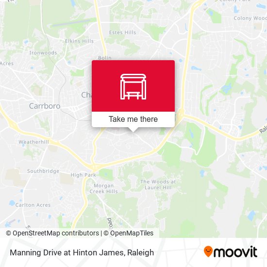Manning Drive at Hinton James map