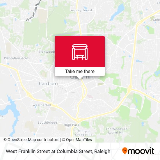 West Franklin Street at Columbia Street map
