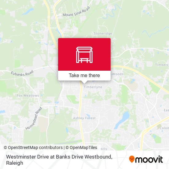 Westminster Drive at Banks Drive Westbound map