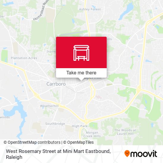 West Rosemary Street at Mini Mart Eastbound map