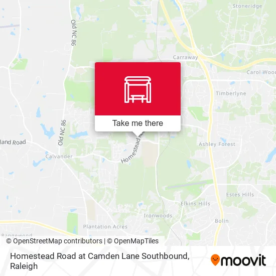 Mapa de Homestead Road at Camden Lane Southbound