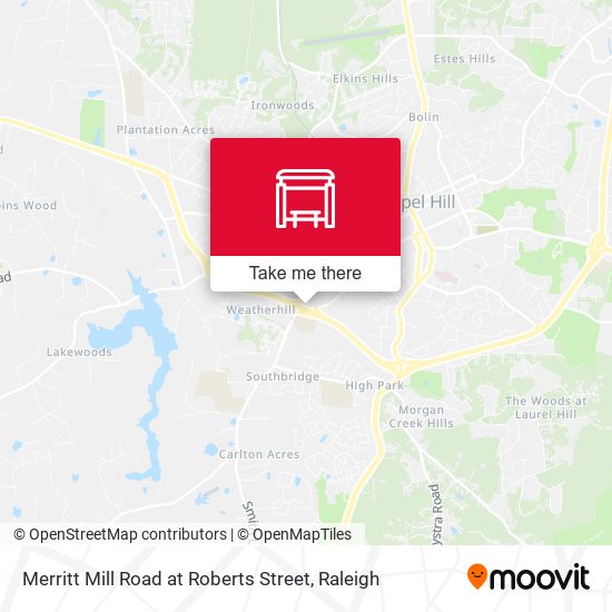 Merritt Mill Road at Roberts Street map