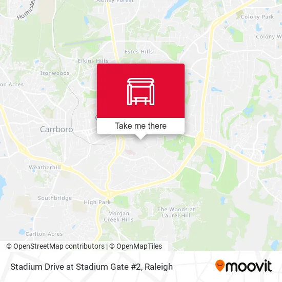 Stadium Drive at Stadium Gate #2 map