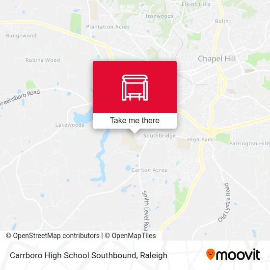 Carrboro High School Southbound map