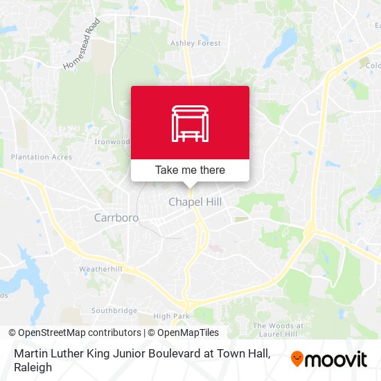 Martin Luther King Junior Boulevard at Town Hall map