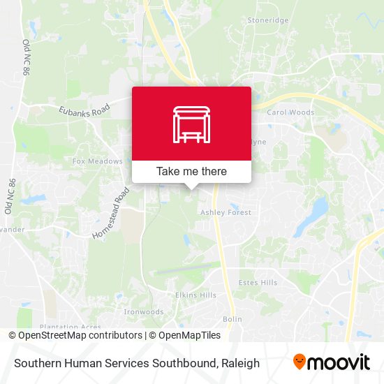 Southern Human Services Southbound map