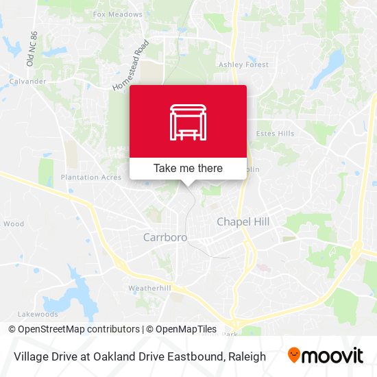 Mapa de Village Drive at Oakland Drive Eastbound