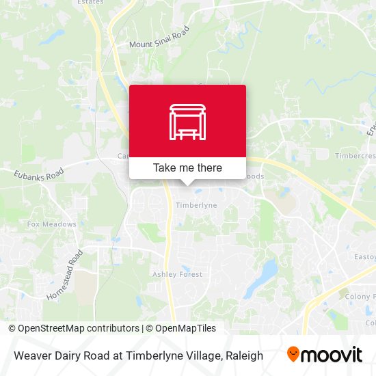 Weaver Dairy Road at Timberlyne Village map