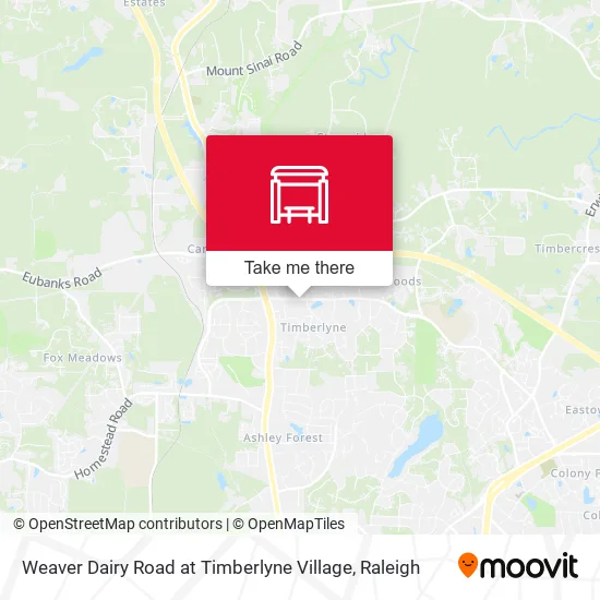 Mapa de Weaver Dairy Road at Timberlyne Village