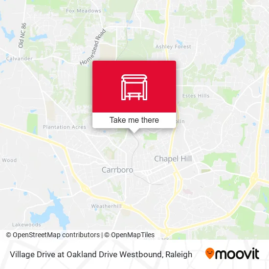 Mapa de Village Drive at Oakland Drive Westbound