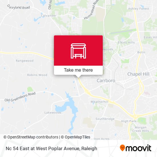 Nc 54 East at West Poplar Avenue map