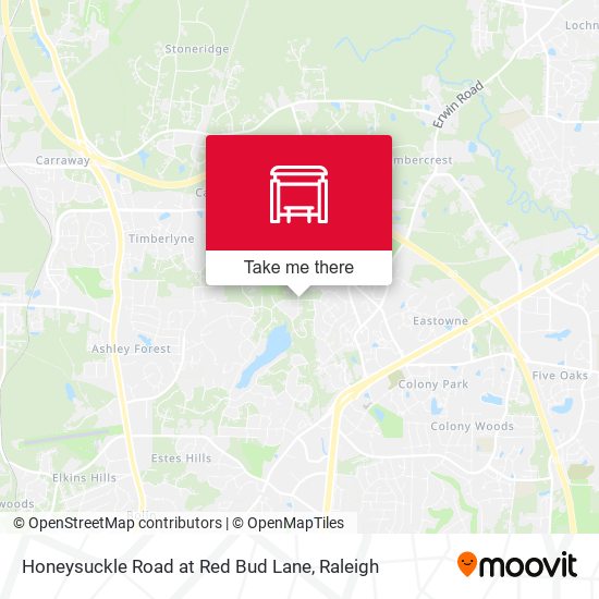 Honeysuckle Road at Red Bud Lane map