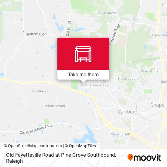 Old Fayetteville Road at Pine Grove Southbound map