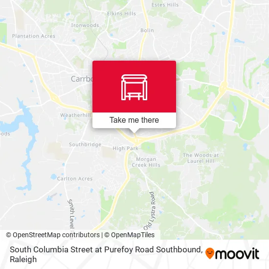 Mapa de South Columbia Street at Purefoy Road Southbound