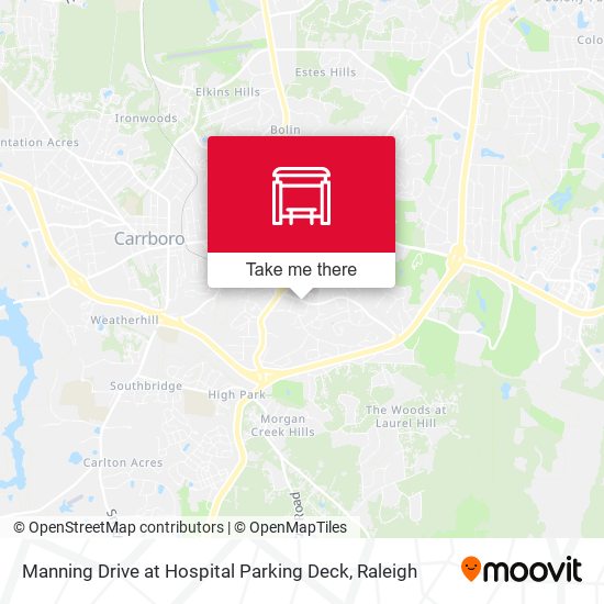 Manning Drive at Hospital Parking Deck map