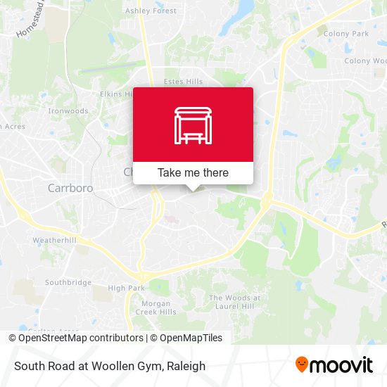 South Road at Woollen Gym map