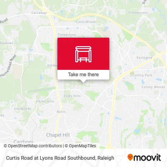 Mapa de Curtis Road at Lyons Road Southbound