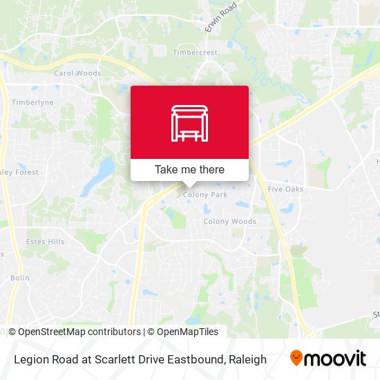 Legion Road at Scarlett Drive Eastbound map