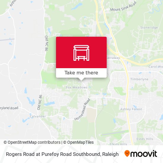 Rogers Road at Purefoy Road Southbound map