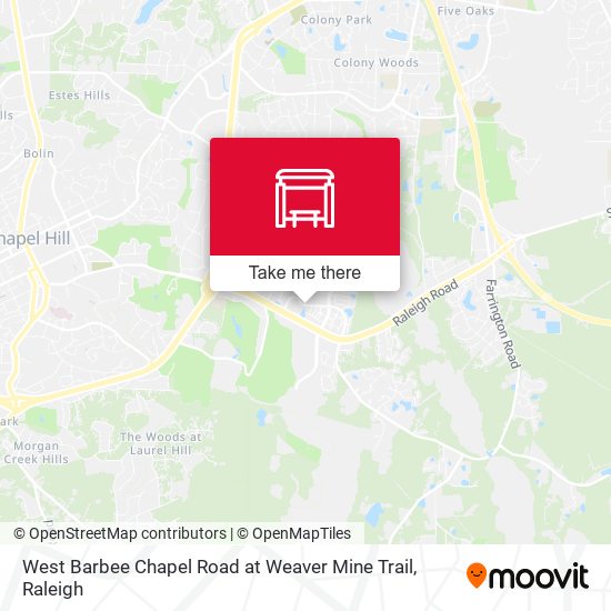 Mapa de West Barbee Chapel Road at Weaver Mine Trail