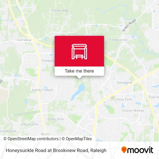 Honeysuckle Road at Brookview Road map