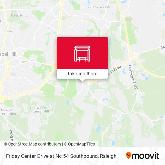 Mapa de Friday Center Drive at Nc 54 Southbound