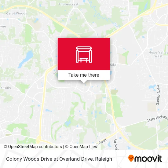 Colony Woods Drive at Overland Drive map