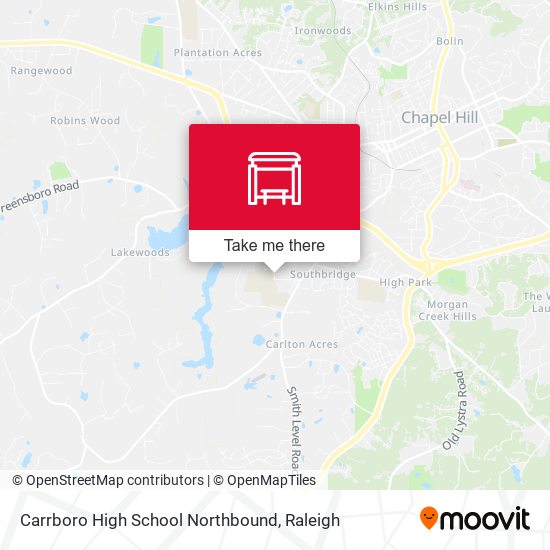 Carrboro High School Northbound map