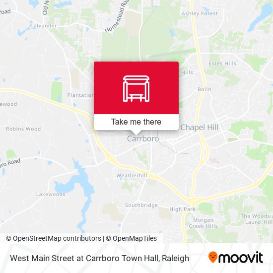 West Main Street at Carrboro Town Hall map