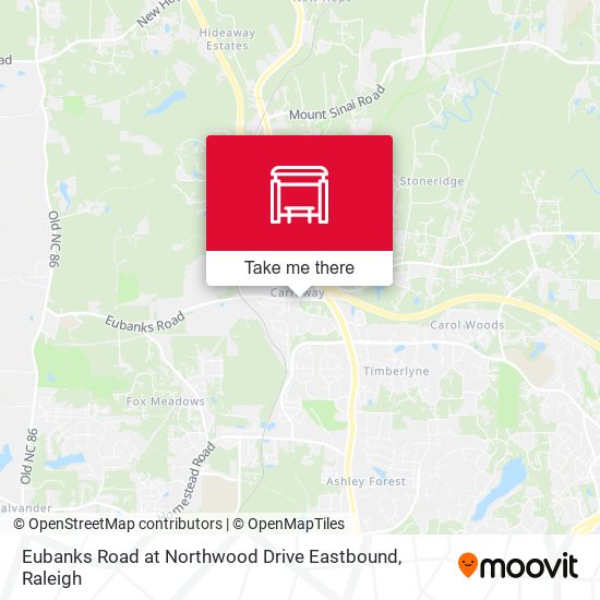 Eubanks Road at Northwood Drive Eastbound map