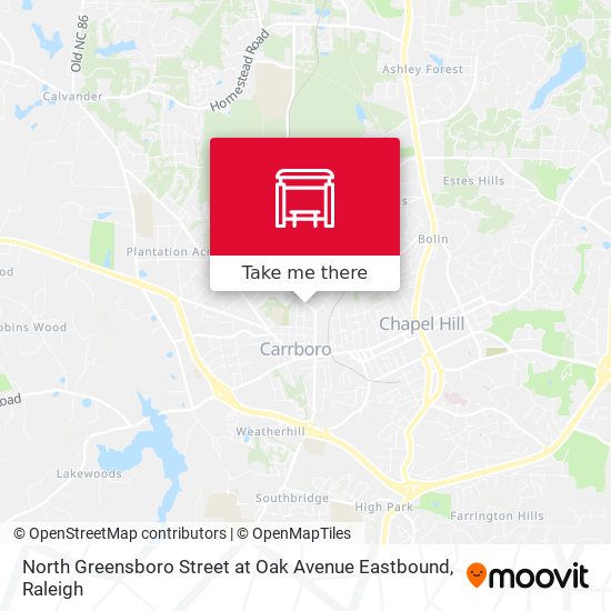 Mapa de North Greensboro Street at Oak Avenue Eastbound