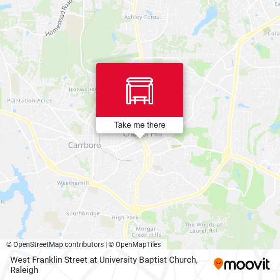 Mapa de West Franklin Street at University Baptist Church