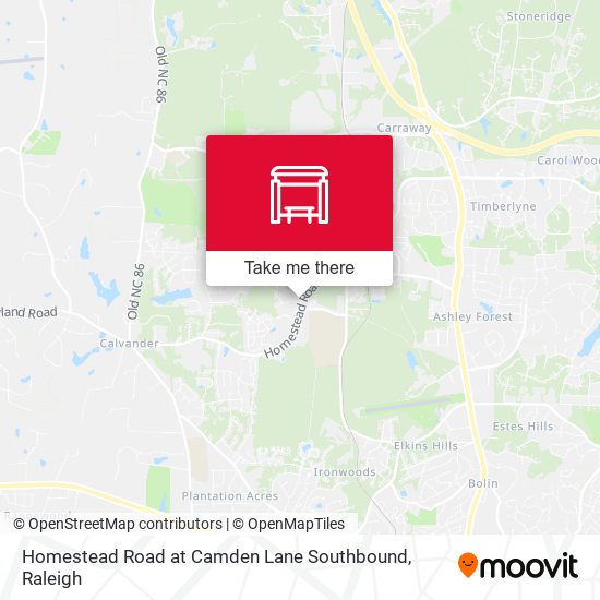Mapa de Homestead Road at Camden Lane Southbound