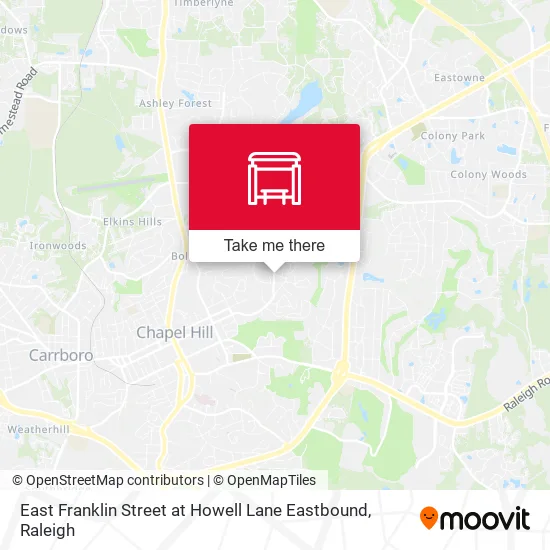 Mapa de East Franklin Street at Howell Lane Eastbound