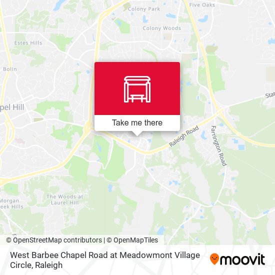 Mapa de West Barbee Chapel Road at Meadowmont Village Circle