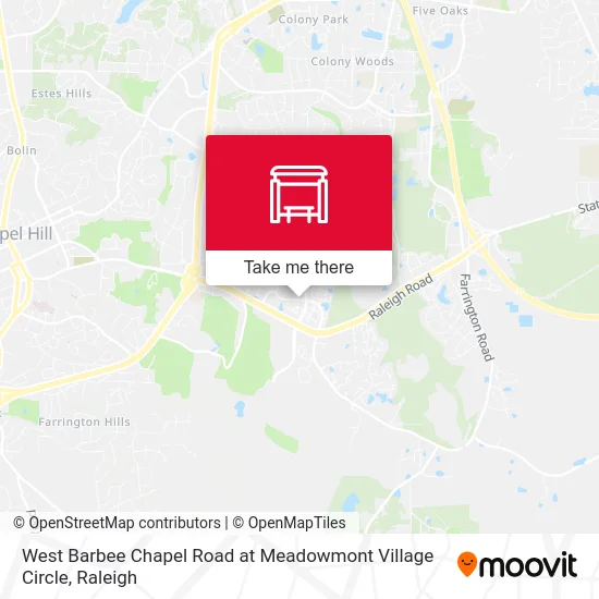 West Barbee Chapel Road at Meadowmont Village Circle map