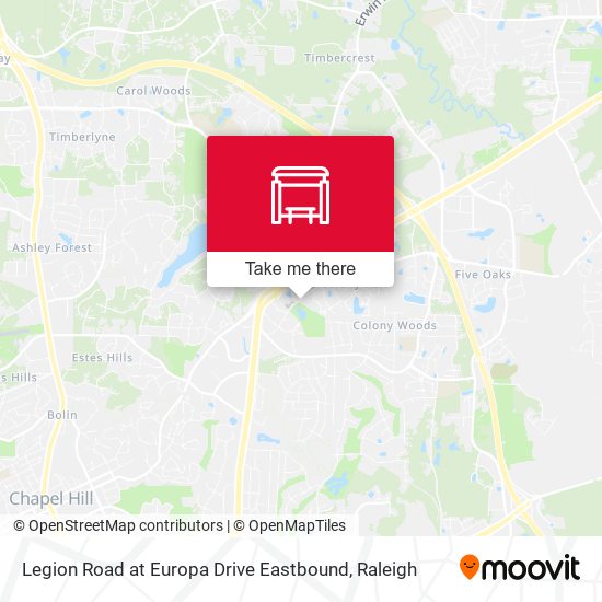 Legion Road at Europa Drive Eastbound map