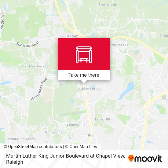 Martin Luther King Junior Boulevard at Chapel View map