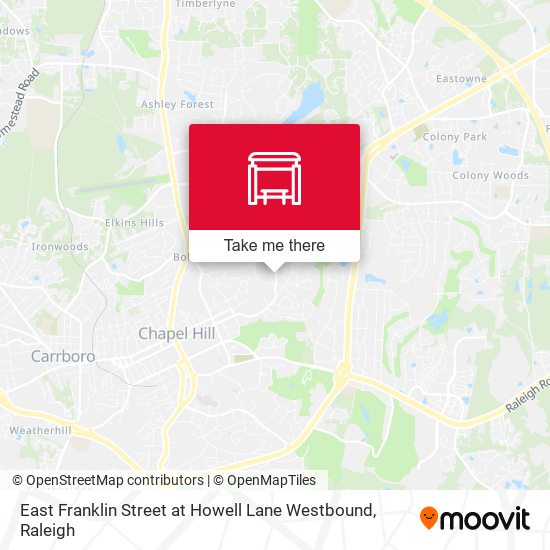 East Franklin Street at Howell Lane Westbound map