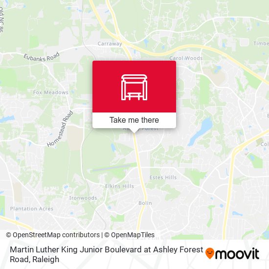 Martin Luther King Junior Boulevard at Ashley Forest Road map