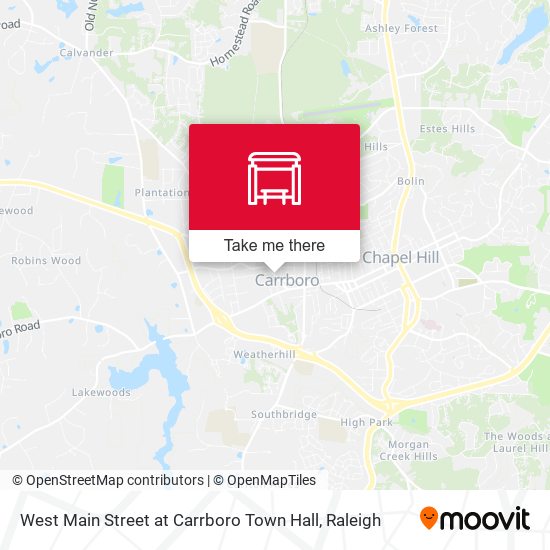 Mapa de West Main Street at Carrboro Town Hall
