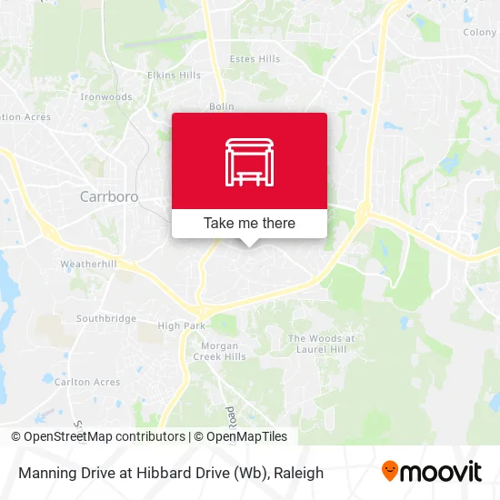 Manning Drive at Hibbard Drive (Wb) map