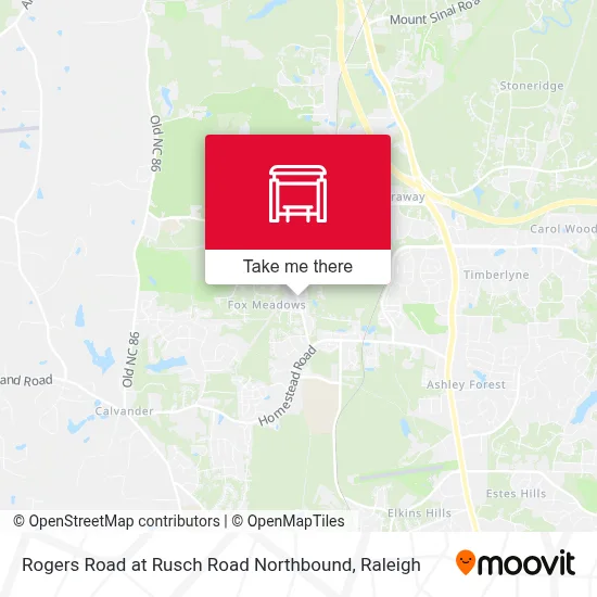 Rogers Road at Rusch Road Northbound map