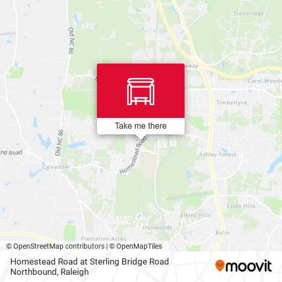 Homestead Road at Sterling Bridge Road Northbound map