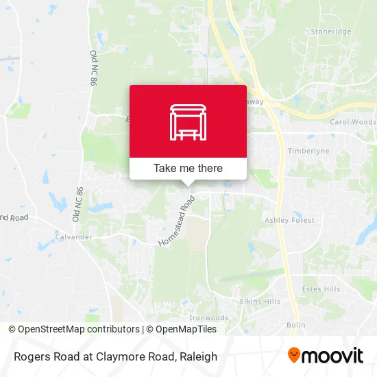 Rogers Road at Claymore Road map
